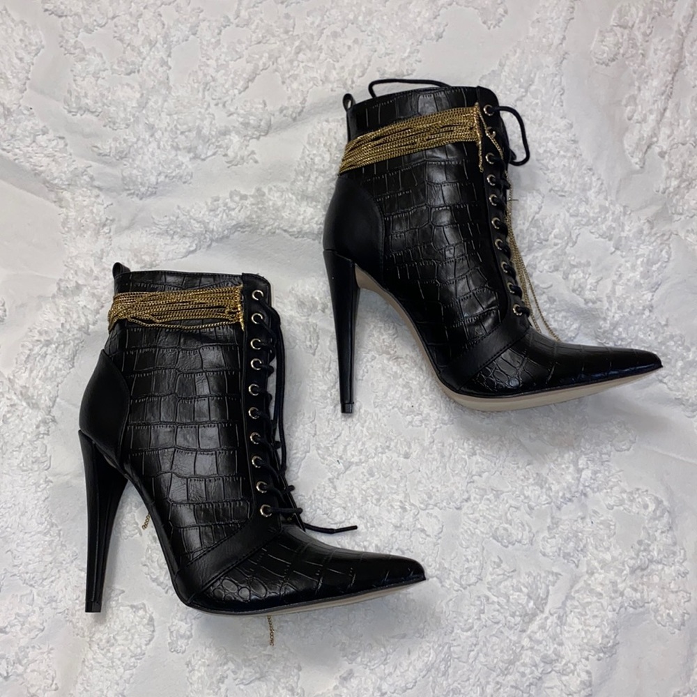 Chain Detail Stiletto Bootie